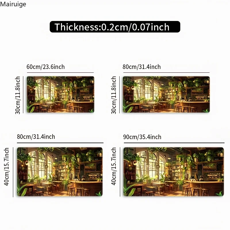 Tappetino per mouse di design per biblioteca da giardino in serra Tappetino per mouse per computer di grandi dimensioni Tappetino per mouse per tastiera da gioco antiscivolo in gomma XXL Tappetino da scrivania lungo