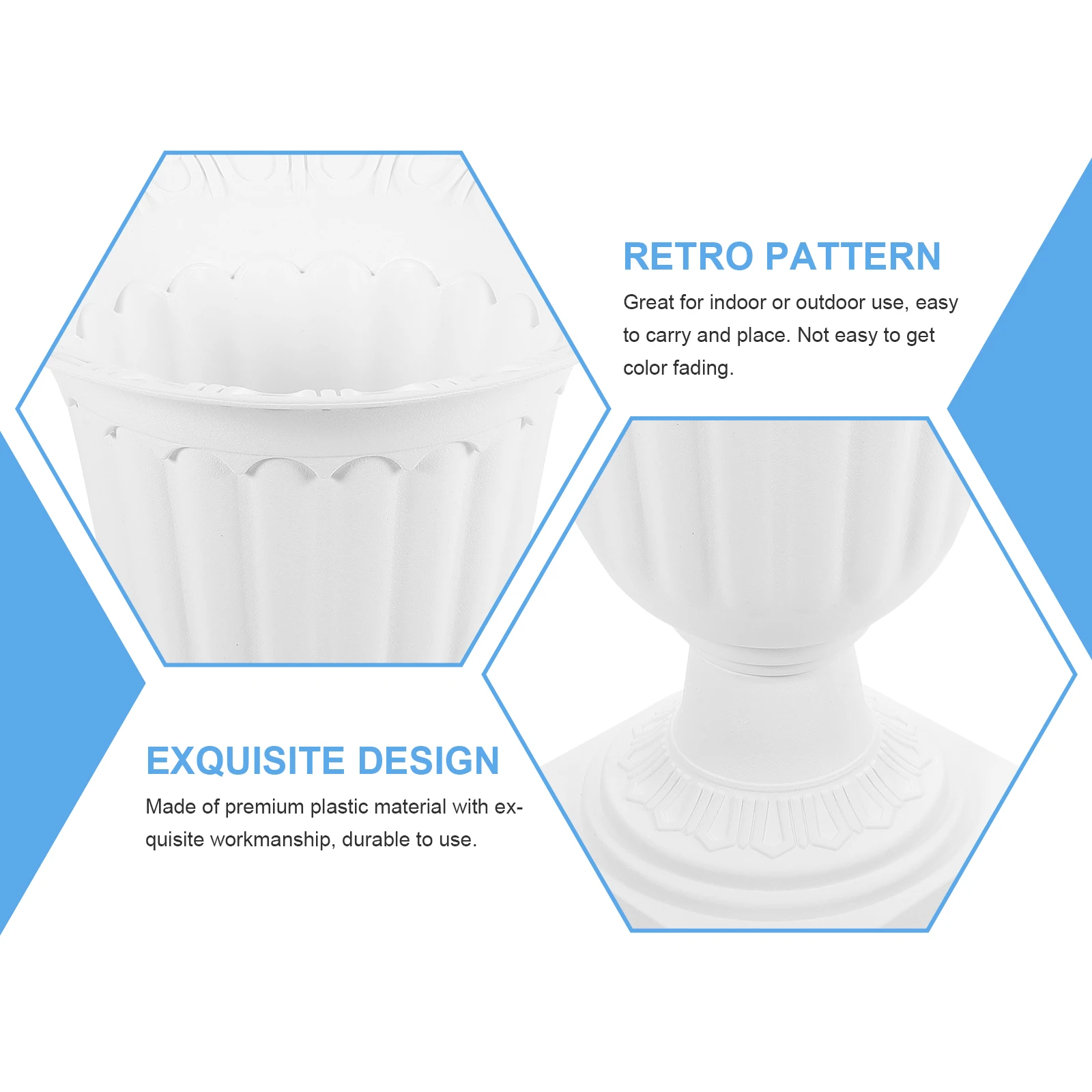 

Home Decor Vintage Plastic Planter Wedding Flower Pot Porch Decorative Pots White