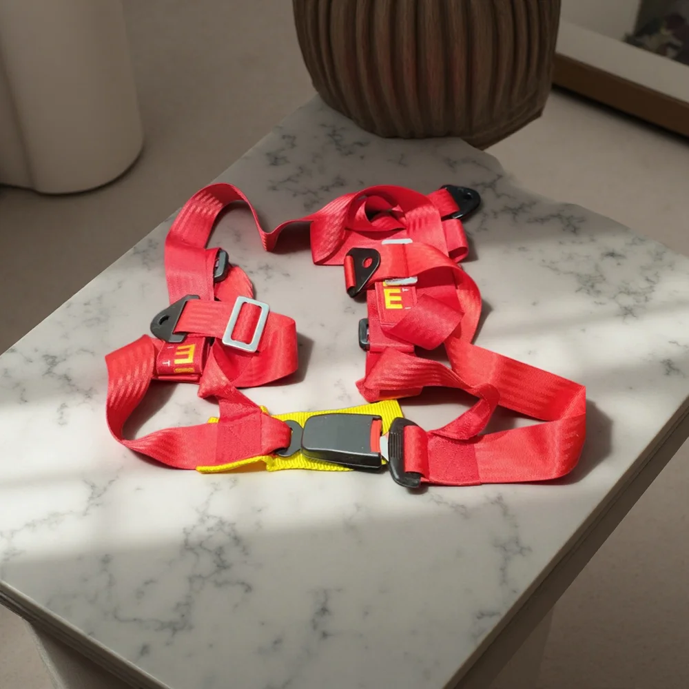 

Racing 4 Points M.O Seat Belt 2Inch Drift JDM Car Safety Belt Harness Simple Snap-Buckle Style Rally Seat Belt Strap