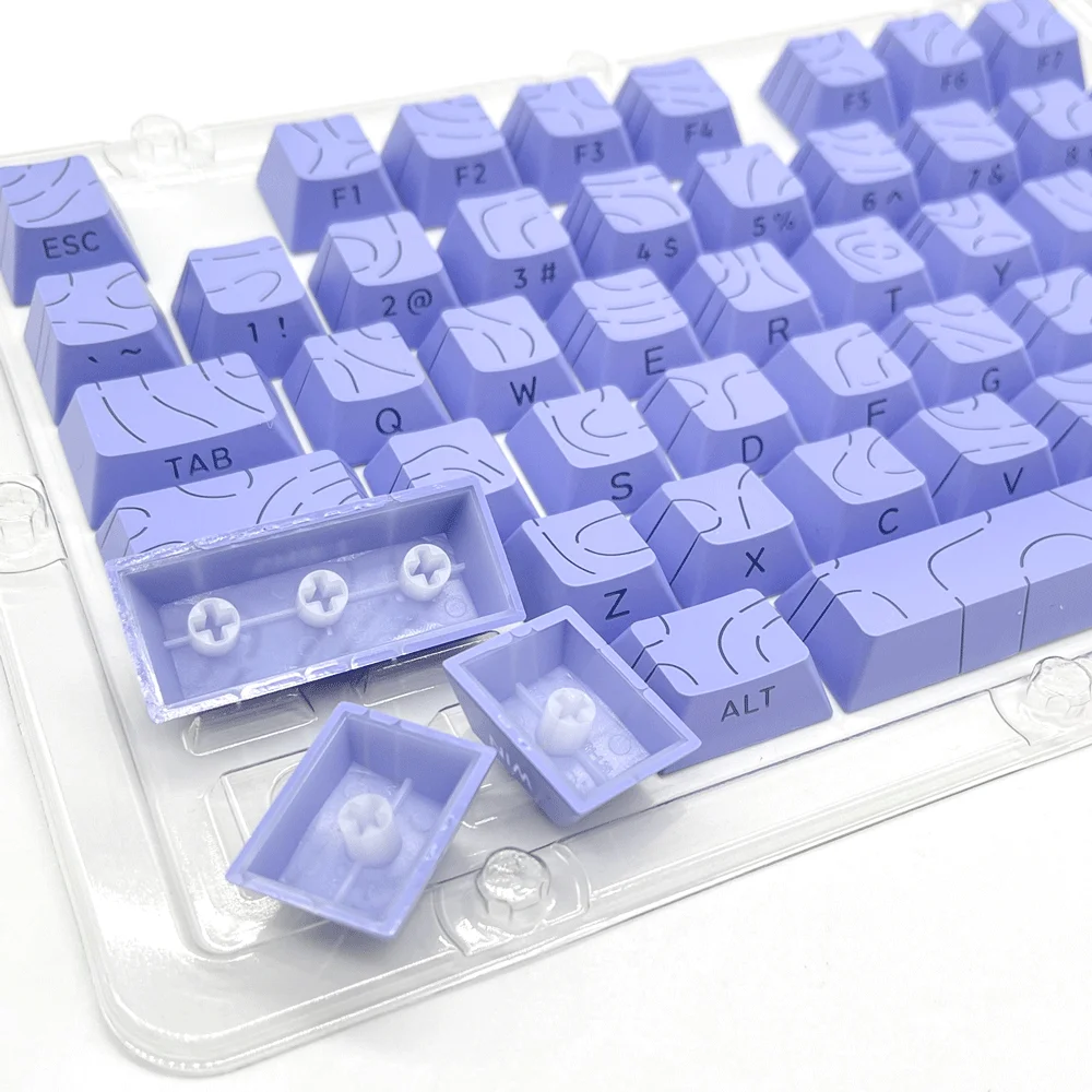 Super Contour Stripe Light PBT-Tastenkappen für mechanische Tastaturen, Cherry-Höhe, Tastenkappen für 61/68/75/84/87 Tasten, Gaming-Tastatur – Detail 7