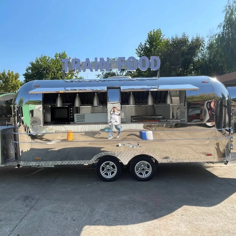 Standard Mobile Food Truck Fully Equipped Catering Trailer Coffee Hot Dog Pizza Ice Cream Easy Operation Street Top Sale