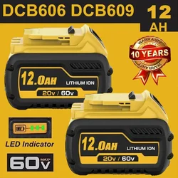 6.0Ah 9.0Ah 12Ah 60V For Dewalt 18V 20V Battery DCB609 Replacement DCB200 Li-ion Power Tool For Dewalt Batteries With LED Lamp