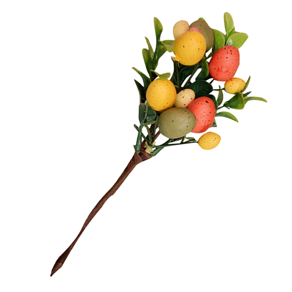 

Easter Table Centerpiece Stem with Artificial Eucalyptus Leaves Colorful Egg Branch Spring Floral Arrangement Easter Egg