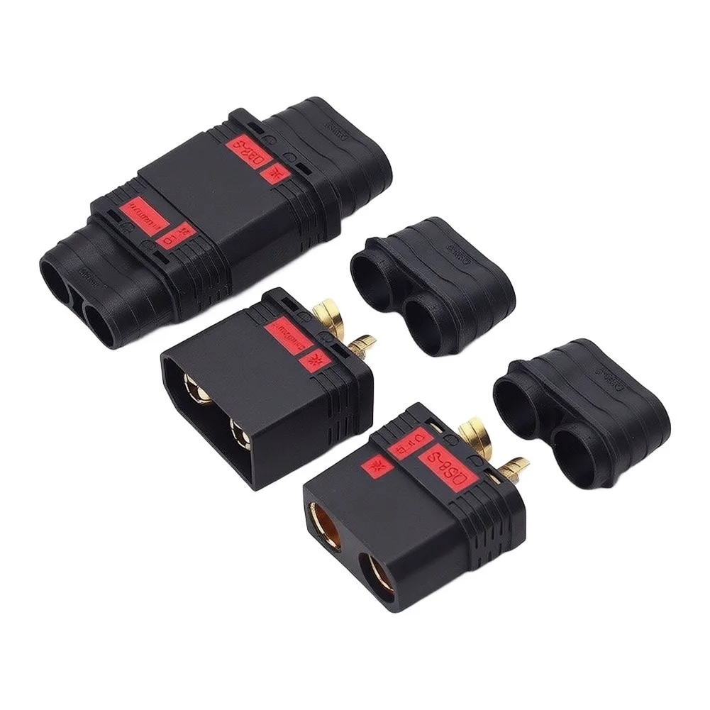 1Pair QS8-S Anti-Spark Battery Connector 110A-180A, Gold-Plated High Temperature Resistant For RC Models & Cars
