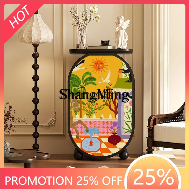 

ZYY Fashion and Exquisite Solid Wood Retro Entrance Drawer Cabinet Tray Side Cabinet B & B Storage Storage Locker