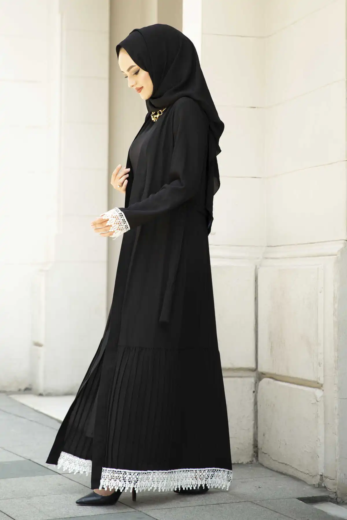 Rok; Pleats Abaya Zwart