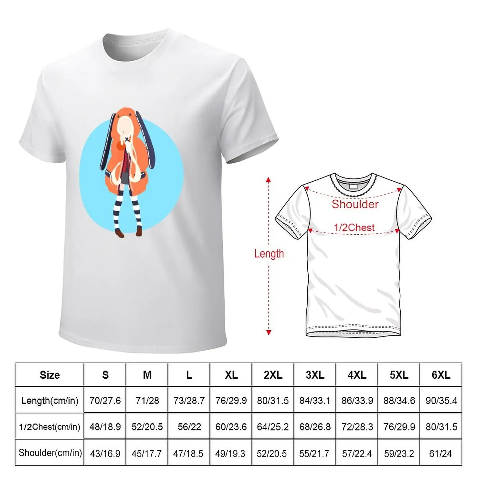 Runa Yomozuki - Kakegurui minimalist anime print T-shirt vintage clothes sports fans fitted t shirts for men