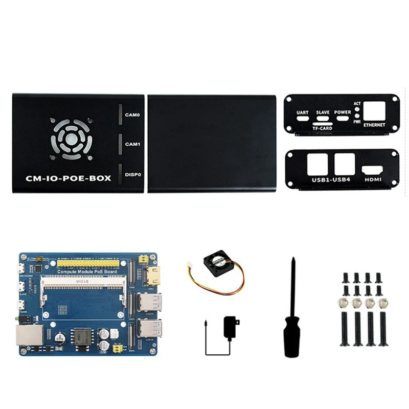 وحدة الحساب Poe Board + حافظة + مجموعة مروحة لـ Raspberry Pi CM4S CM3 3Lite 3 + 3 + Lite لوحة توسيع وحدة الحساب