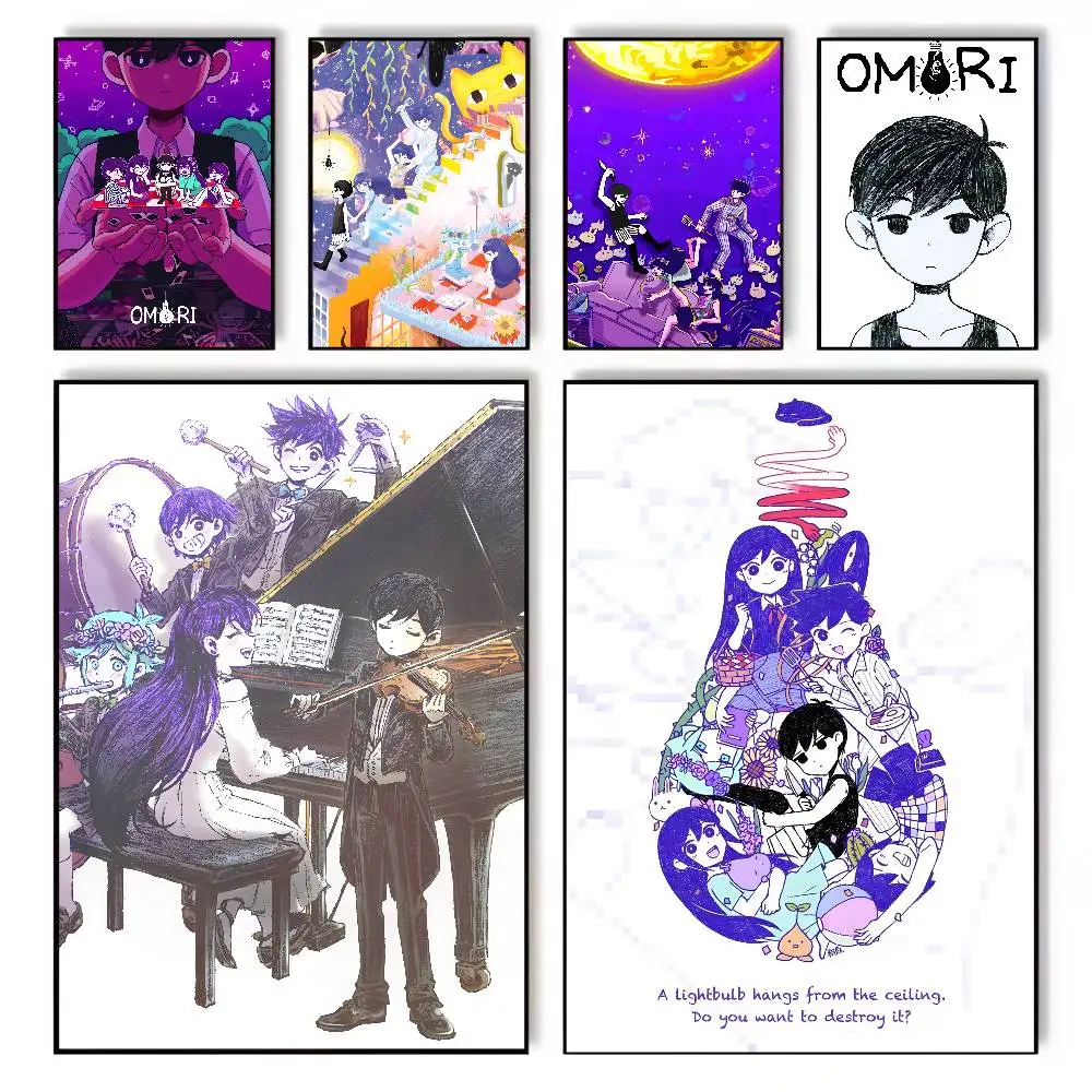 الرعب أنيمي نمط لعبة فيديو أوموري المشارك قماش HD الجمالية ورق طباعة جدار الفن لغرفة المعيشة بار ديكور المنزل الموضة