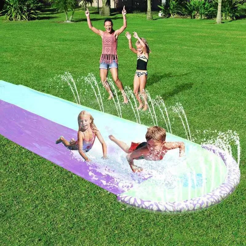 Inflatable Lawn Water Slide for Kids Summer Outdoor Games Backyard Waterslide Spray Water Toys with Sprinkler Garden Water Slide