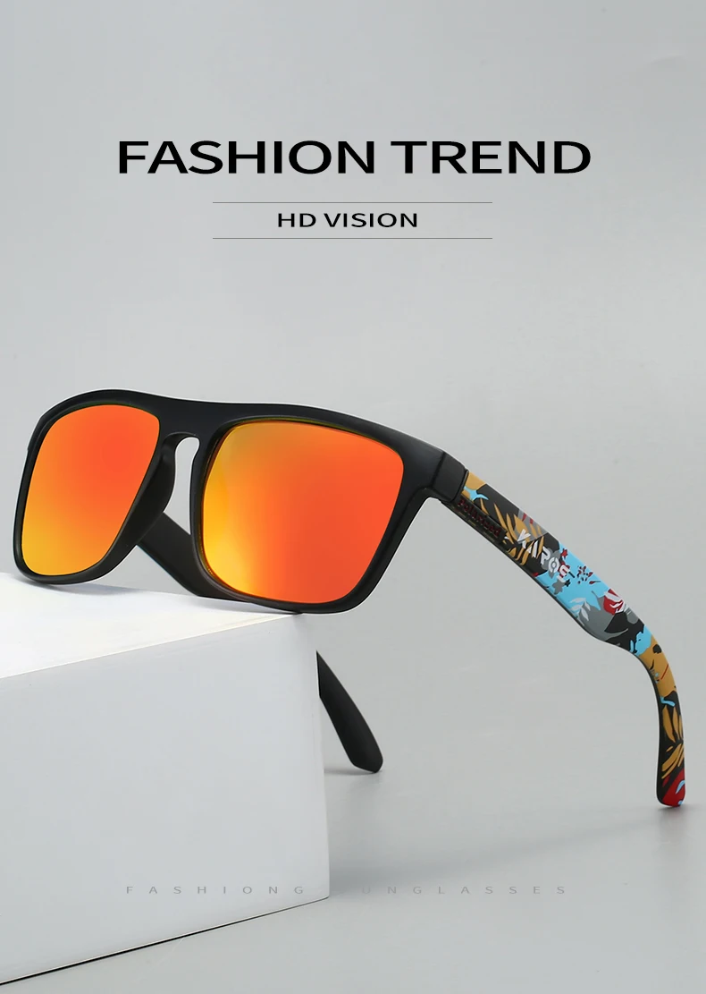 KAROS Polarisierte Sonnenbrille für Herren/Damen, Camo-Rahmen, UV400-Schutz zum Fahren, Angeln, Radfahren – Detail 1