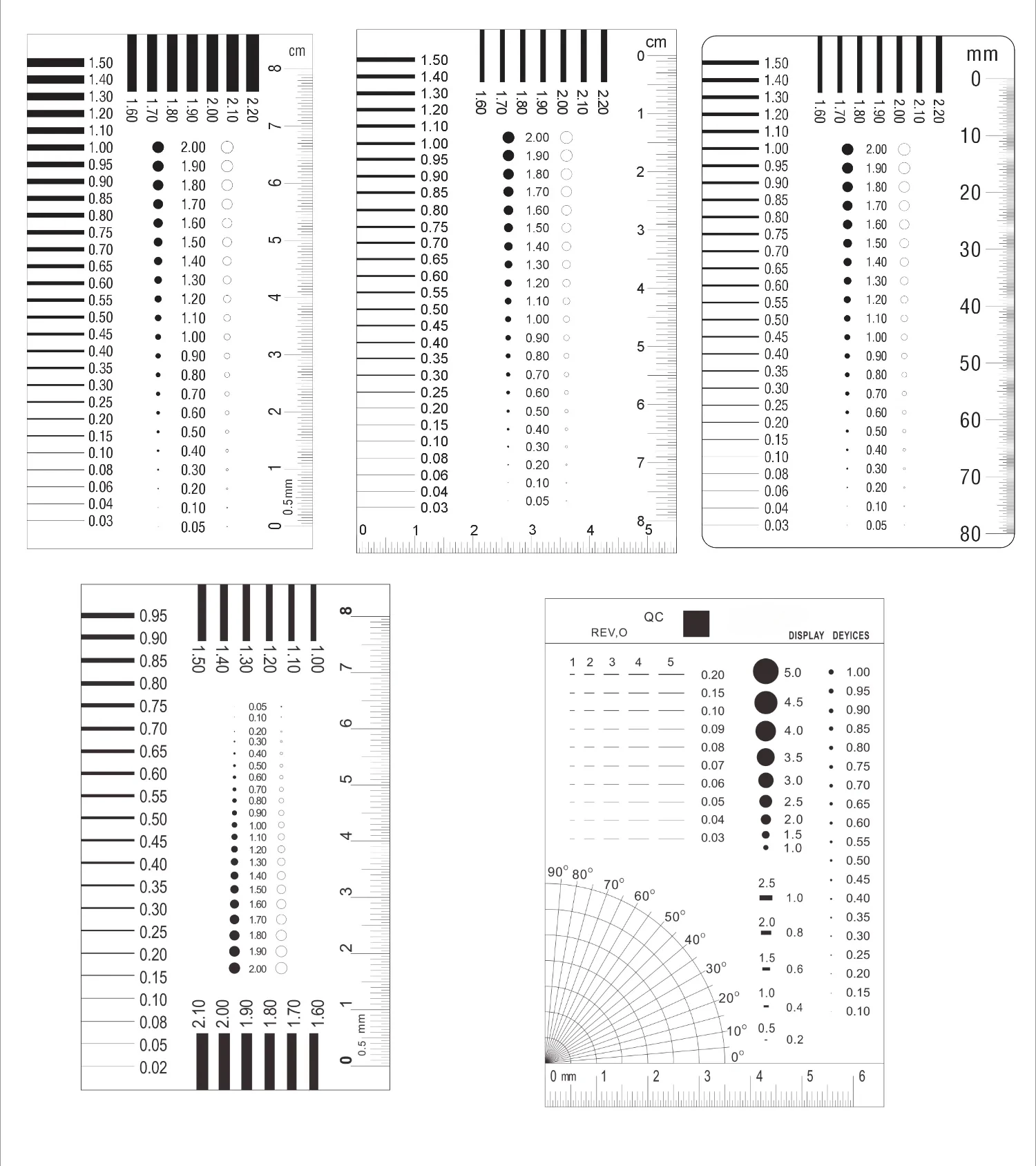 High Precision Film Point Gauge Soft Ruler Microscope Micrometer PET Calibration Ruler Dot Line Gauge Crack Contrast Stain Card