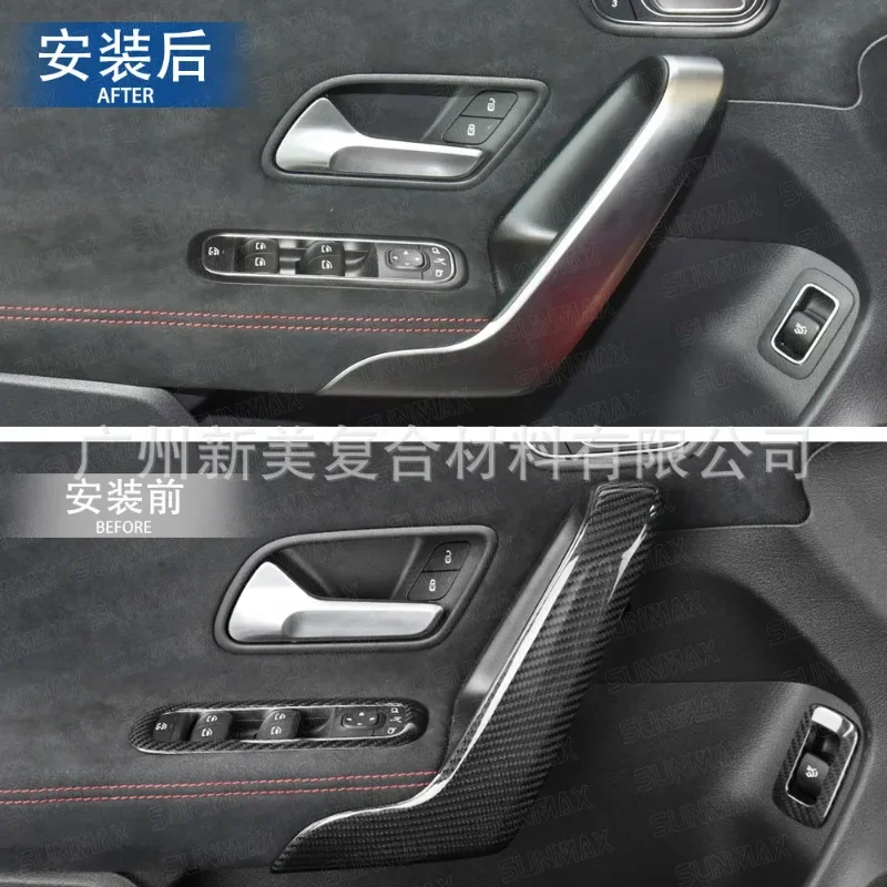 

For Mercedes-Benz A-Class For AMG CLA Dry Carbon Fiber 2020-2023 Interior in-car Door Handle Decoration Modification Accessories