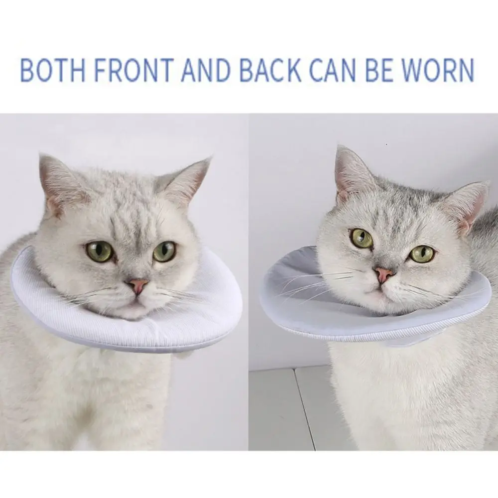 Double Sided Cat Recovery Collar Breathable Adjustable Dog Elizabeth Circle Soft Cat Protective Neck Cone Help Wound Recovery