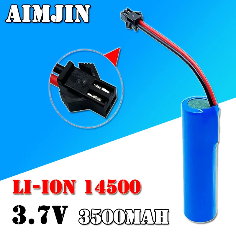 

3.7V Rechargeable Battery 3.7V 18650 3500mAh 14500 Rechargeable Battery Lithium ion 18650 Battery SM Plug