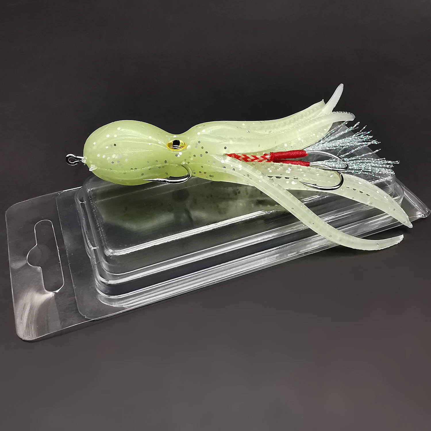 ANFS 3 Stück/1 Stück weiche Köder, leuchtender Tintenfisch-Kunstköder – robuste Blei-Jig – perfekt zum Trolling von Lachs, Barsch und Forellenangeln