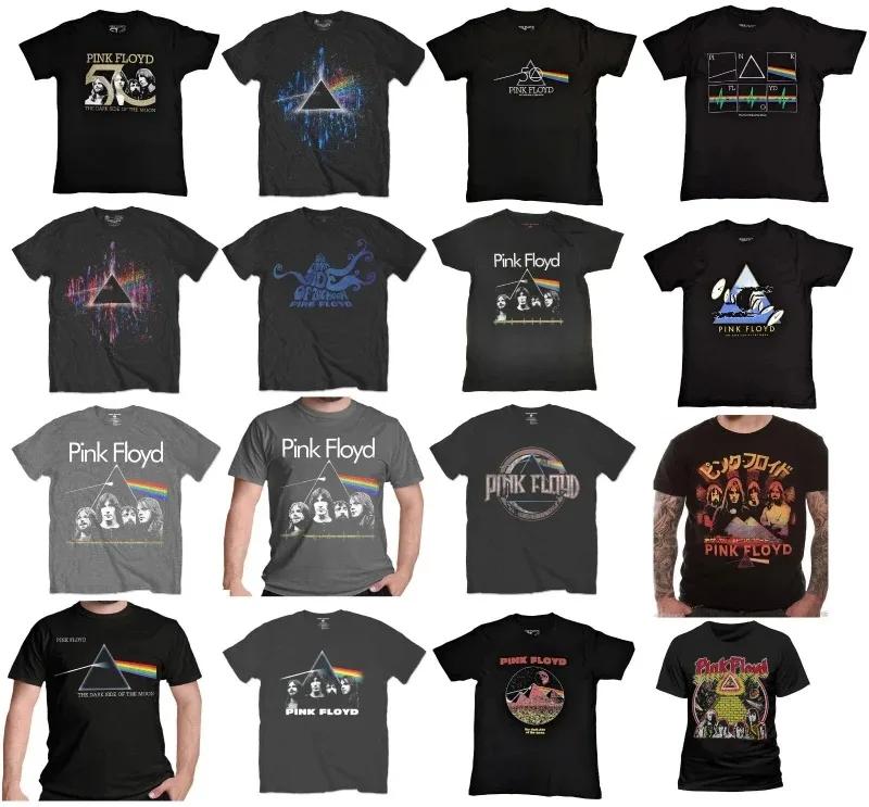 Pink Floyd T Shirt Dark Side of The Moon 50th Anniversary Men Women Oversized New Arrivals Cotton Short Sleeve Streetwear Tees