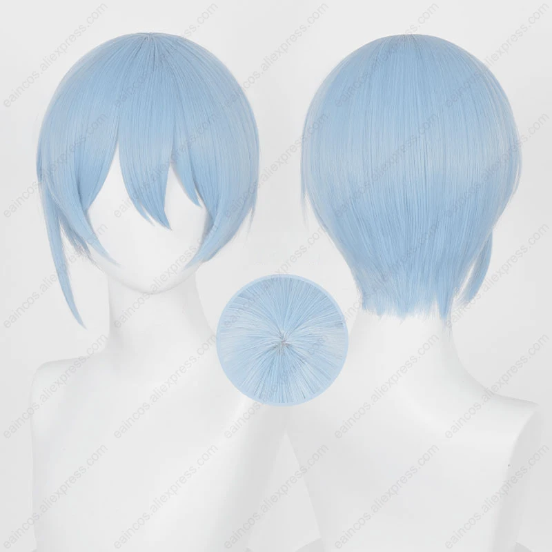 Anime Hiori Yo Cosplay Perücke 28 cm Hellblau Kurze Perücken Hitzebeständige Synthetische Haar Halloween Party – Detail 1