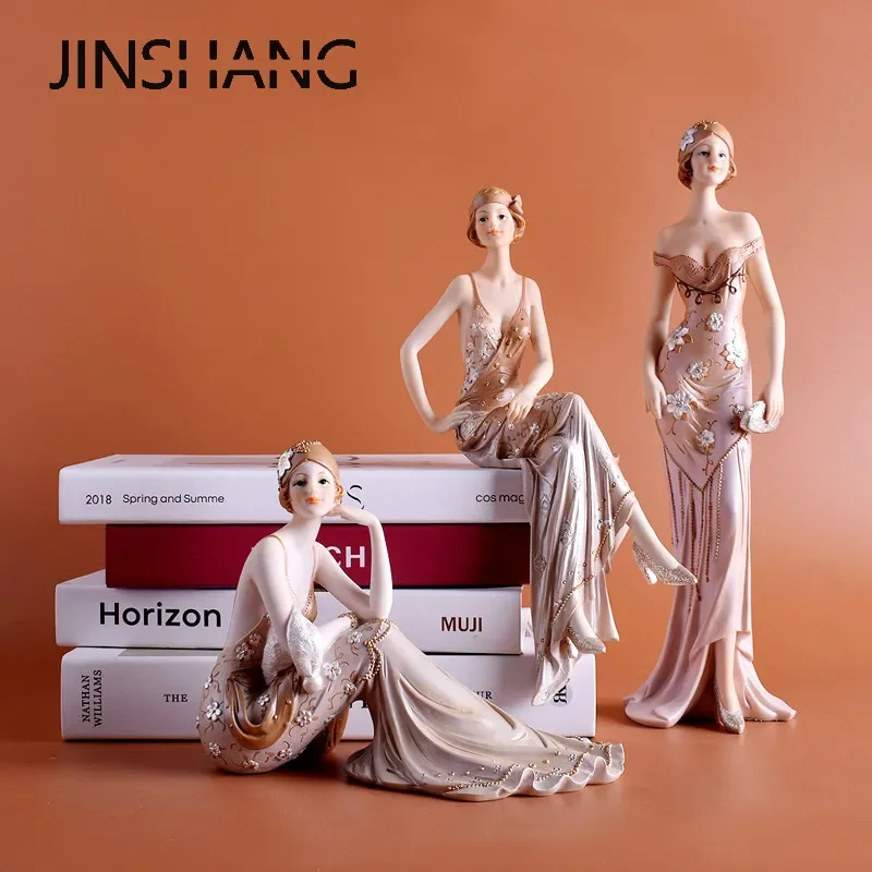 European girl fashion beautiful woman ornament home decoration living room wine cabinet entrance soft decoration wedding gift