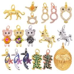 Mini Cute Leopard Bear Unicorn Parrot Dragon Kitty Animal Charm,Bracelet Necklace Earring Attachment Jewelry Components S04
