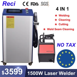 1500W 4 in 1 Fiber Laser Welding Cleaning Cutting Soldering Machine RECI Handheld Laser Welder for All Metal EU US Stock