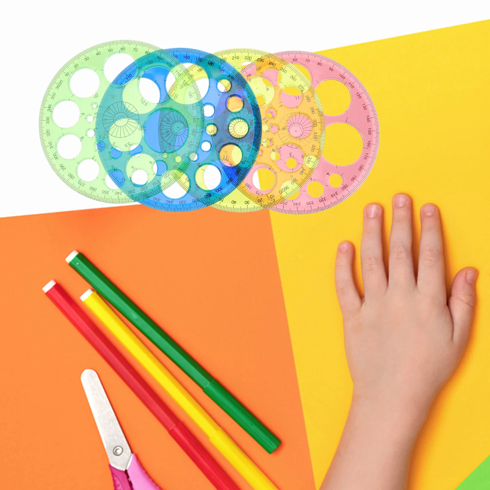 

10Pcs Convenient Protractor Tool Plastic Circle Protractor for Students Teachers Engineers High Precision Smooth Surface Safe to