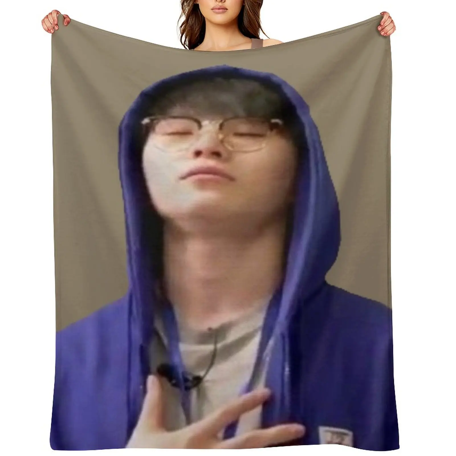 

Woozi Relaxed Meme Throw Blanket Camping Blankets For Baby Thermals For Travel Summer Blankets