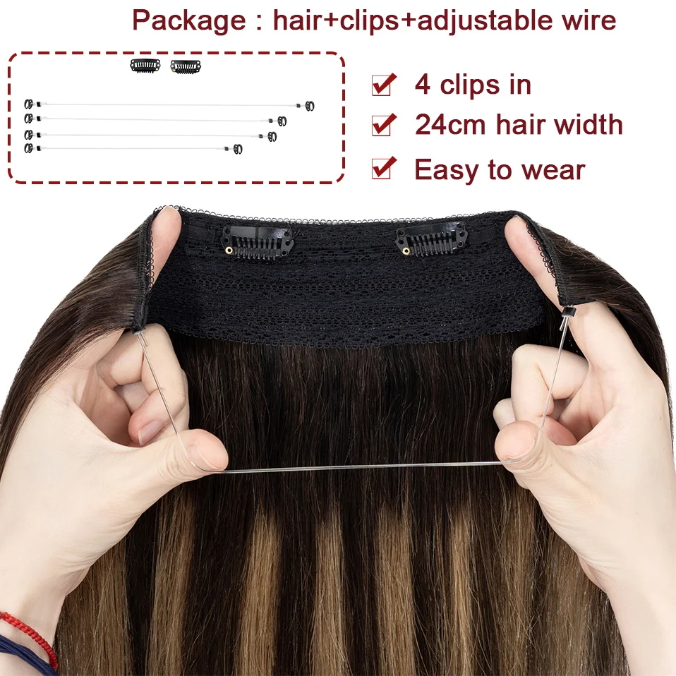 سيجو 70 جرام-110 جرام سلك وصلات شعر شعر بشري حقيقي هيربيسي لكامل الرأس مع مشبك خيط صنارة الصيد غير مرئي في وصلة شعر