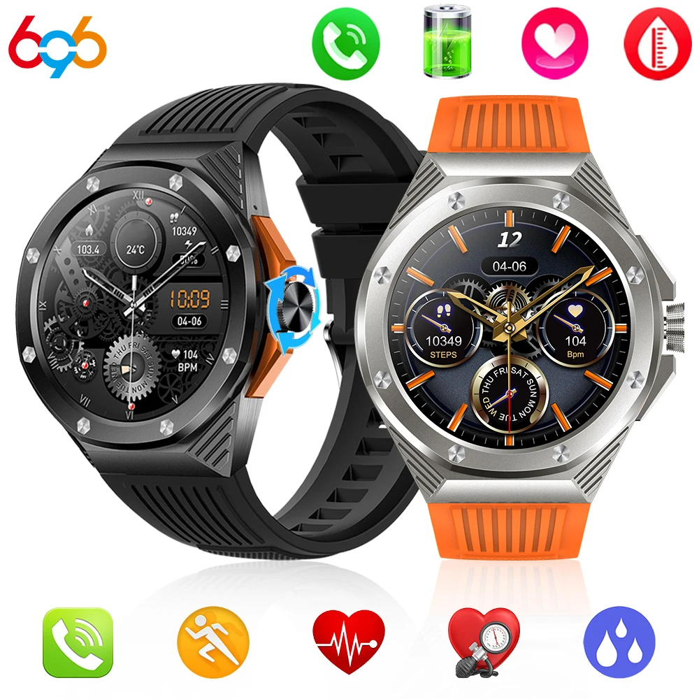 

Smart Watches Men BT Call Outdoor Sport 1.46inch Screen Heart Rate Blood Pressure Health Monitoring Smartwatch Fitness Tracker