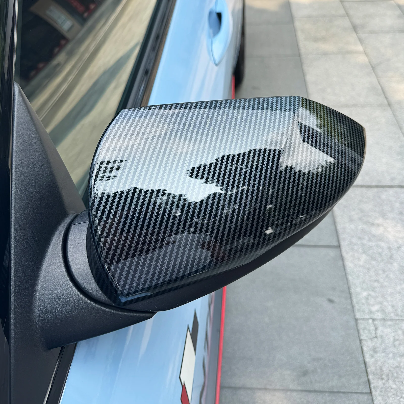 

Car Rearview Mirror Cover Carbon Fiber ABS Reverse Mirror Shell Cap Housing Trim For Hyundai Elantra CN7 N Line 2020-2023
