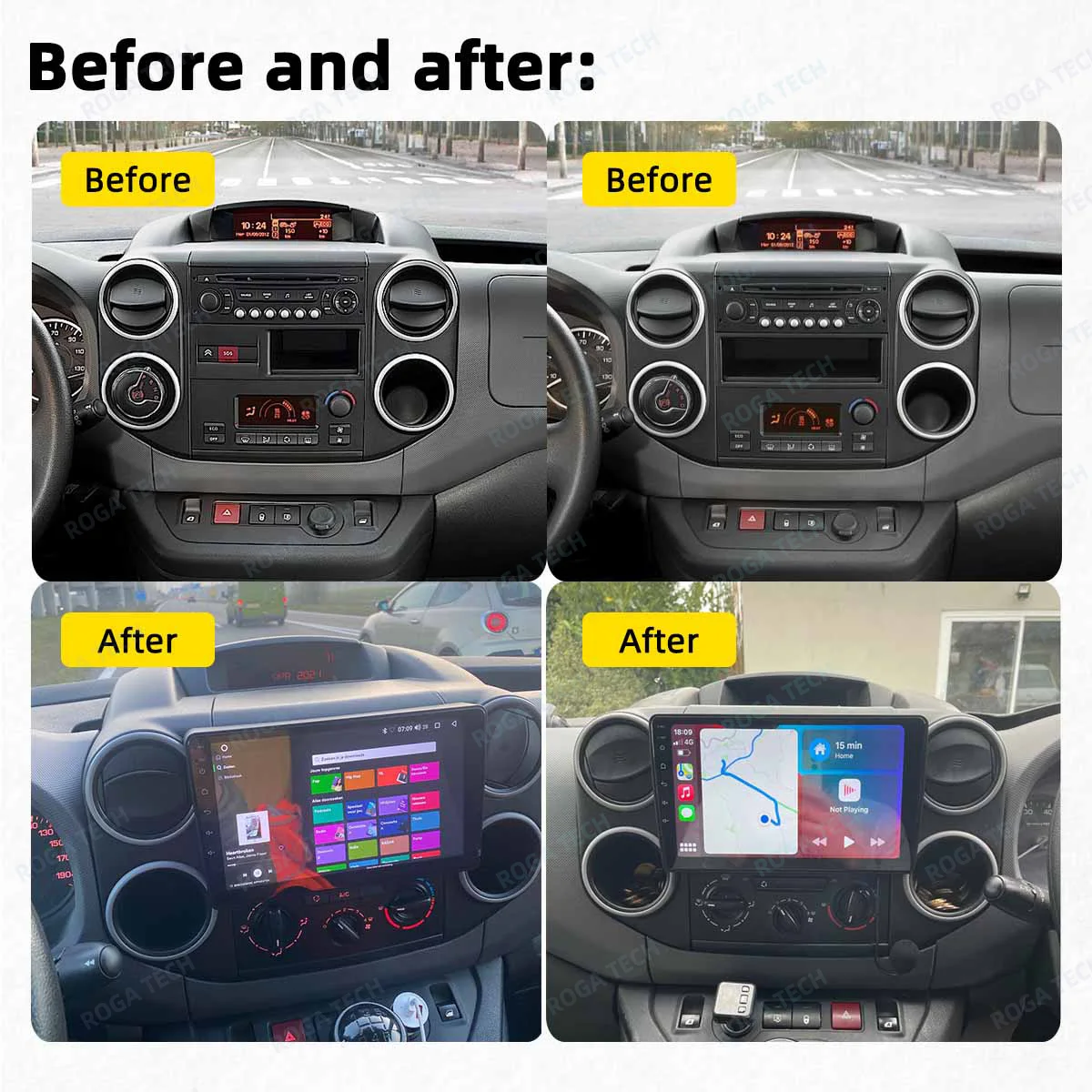 Carplay Car Radio For Citroen Berlingo B9 Peugeot Partner 2008 - 2022 Android Car Multimedia Player GPS Navigation Stereo 2 Din