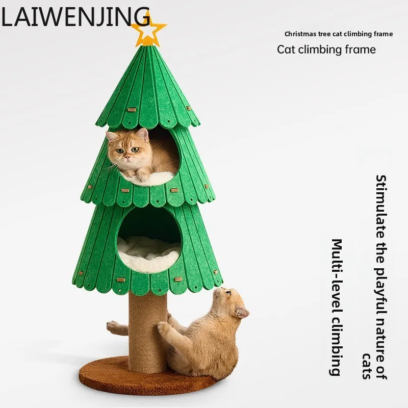 HLZ Cat Climbing Frame Cat House Integrated Felt  Climbing Frame Multi-layer Cat Scratching Post Durable