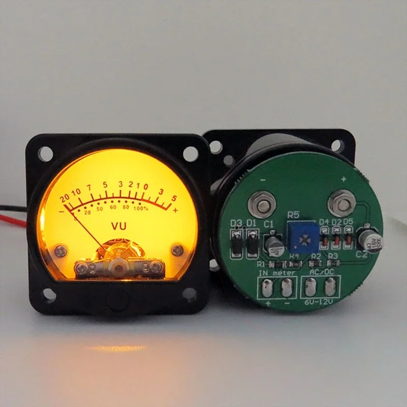 Adjustable With Driver  Equipped with LED backlight and driver board 45mm Big VU Meter Stereo Amplifier Board level Indicator