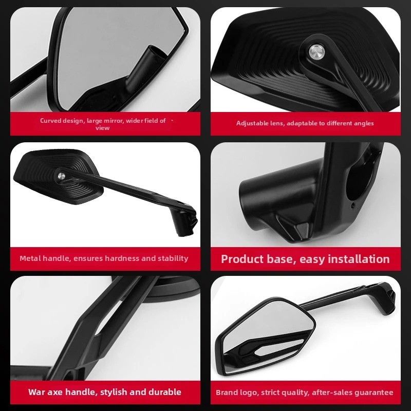Golden Joy Custom Square Convex Aluminum Alloy Black Rearview Mirrors 2013 R 1250 GS Adventure Enhanced Visibility Motorcycle