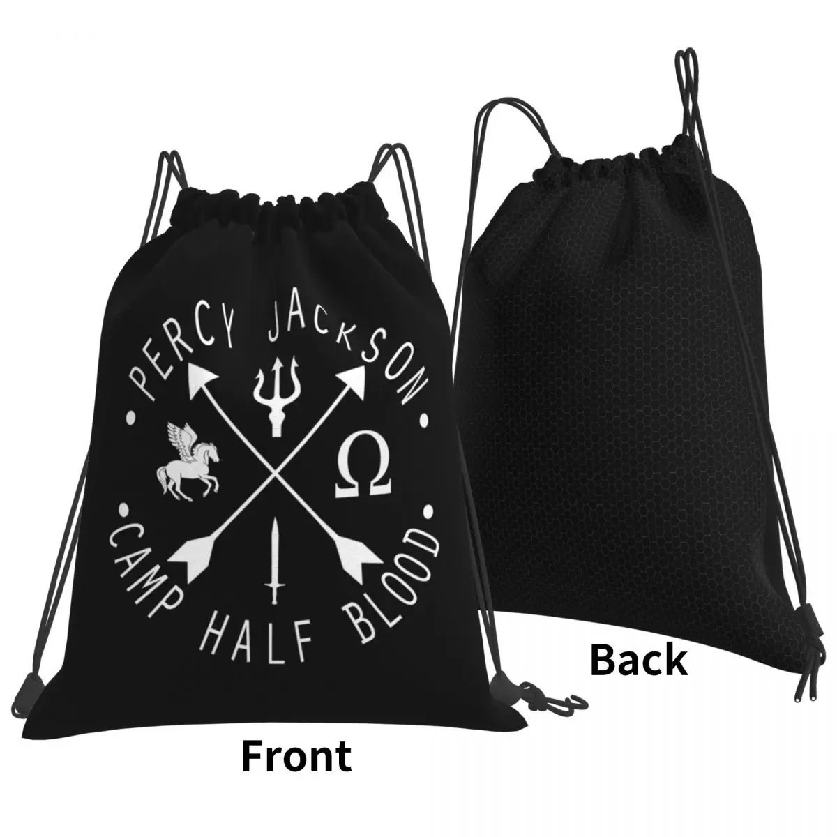 

Retro Camp Half Blood Backpacks Fashion Drawstring Bags Sports Bag Book Bags for Man Woman Students