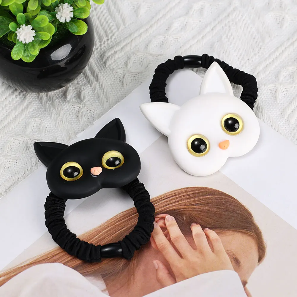 New Women Cute Cat Rubber Bands Elastic Hair Bands Korean Headwear Hair Ring Children for Girl Lovely Hair Accessories Ornaments