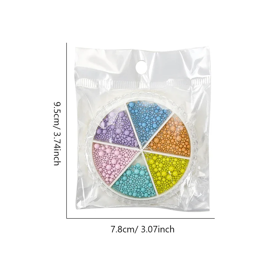 Candy Colors Nail Art Beads, Macaron Caviar Beads 3D Steel Ball para Nail Designs Decoração