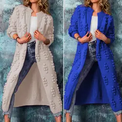 Cardigan maglione senza bottoni cappotto lavorato a maglia Jacquard Decor autunno inverno donna Cardigan lungo lavorato a maglia soprabito resistente al freddo