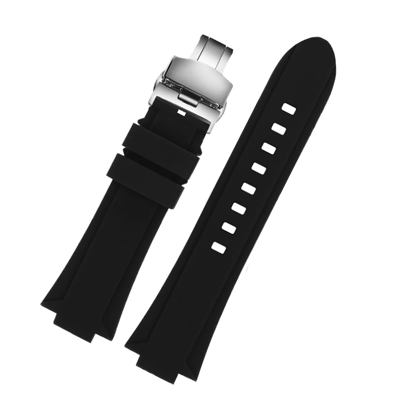 For LV Louis Vuitton TAMBOUR Silicone Watch Strap Men\'s and women\'s  Waterproof Rubber Watchband Raised Mouth Bracelet 22*12mm