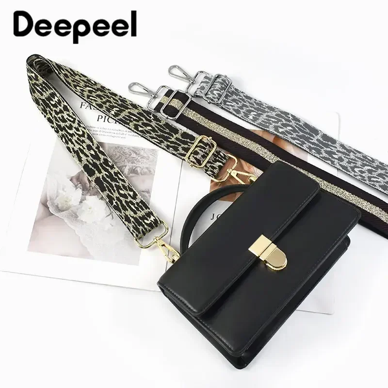 Deepeel 3.8cm Wide Leopard Bags Shoulder Strap Women\'s Bag Accessories Handbag Crossbody Adjustable Jacquard Backpack Straps