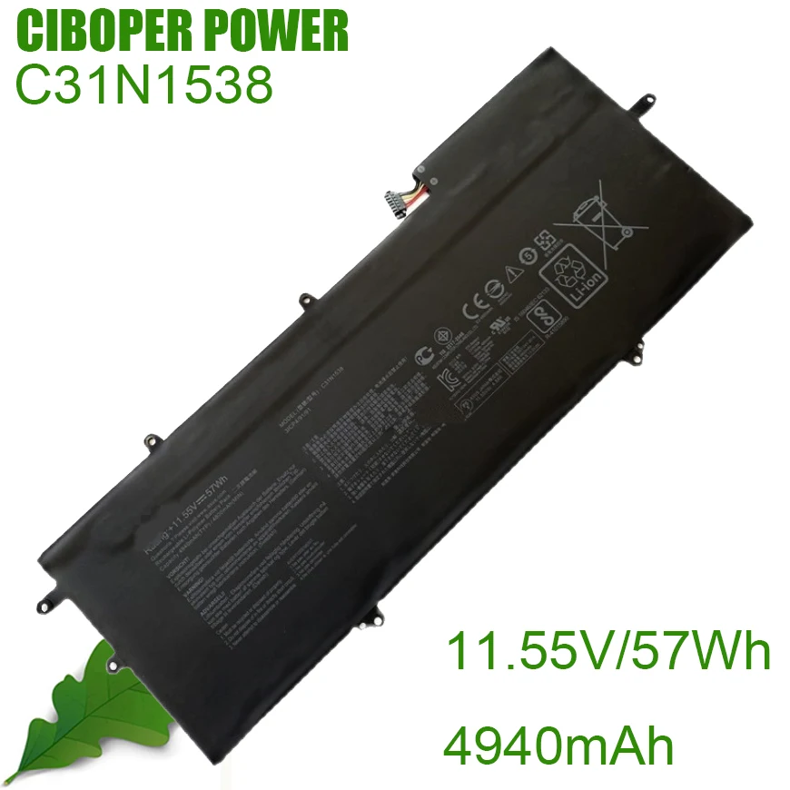 CP Laptop Battery C31N1538 11.55V/4940mAh/57Wh For ZenBook Q324UA UX360U UX360UA Series Notebook