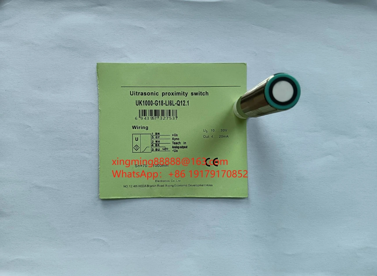 

Ultrasonic sensor UKF400-G18-VIP7L-Q12 UKF3500-G30-VIP7L-Q12 In stock