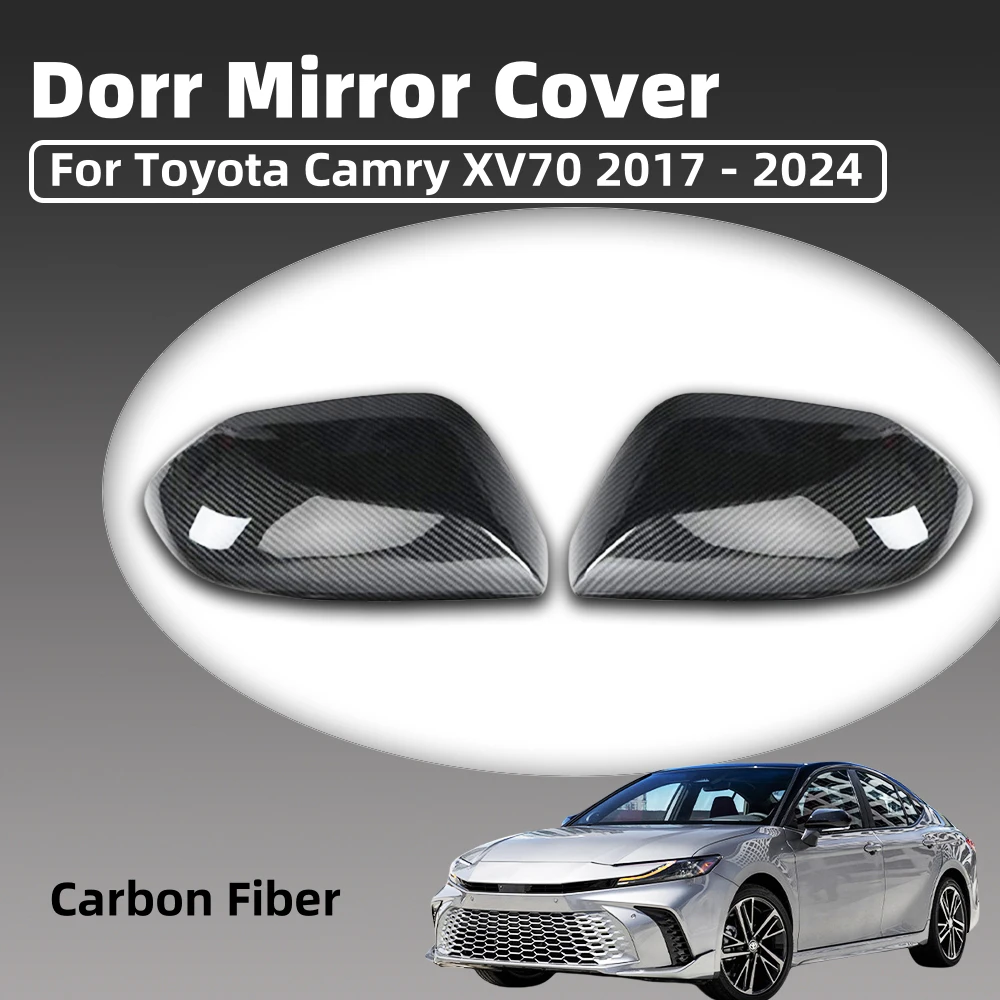 

Chrome Plated Silver Black and Carbon Fiber Door Mirror Cover For Toyota Camry XV70 2017 - 2024Car Accessories Exterior Decorate