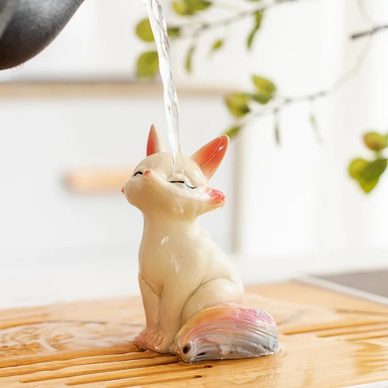 1pc Color Changing Little Fox Tea Pet Can Be Raised for Tea Play Office Home Tea Table Decoration