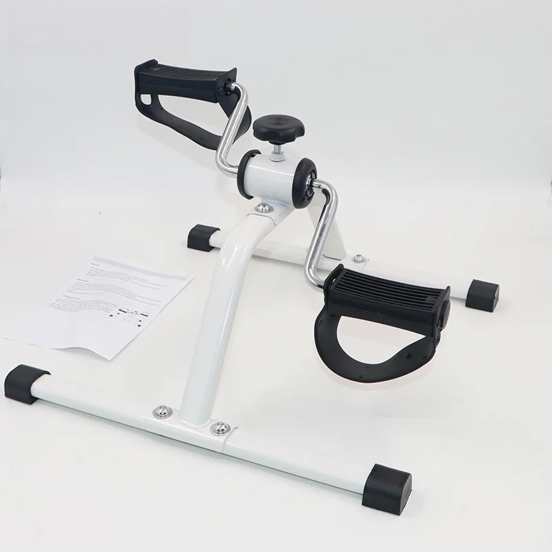 Mini Foldable Foot Pedal Exerciser with Adjustable Resistance Arm Leg Exercise Bike Under Desk Bike for Indoor Physical