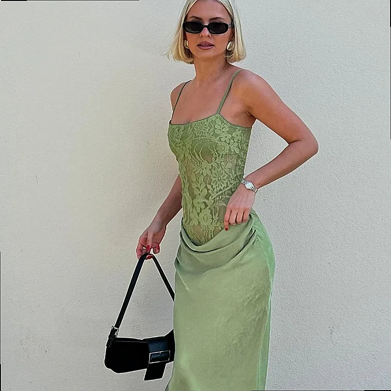 Lace Bodycon Dress Sling Dress Slim Fit Suspender Dresses Summer Spring Evening Dress