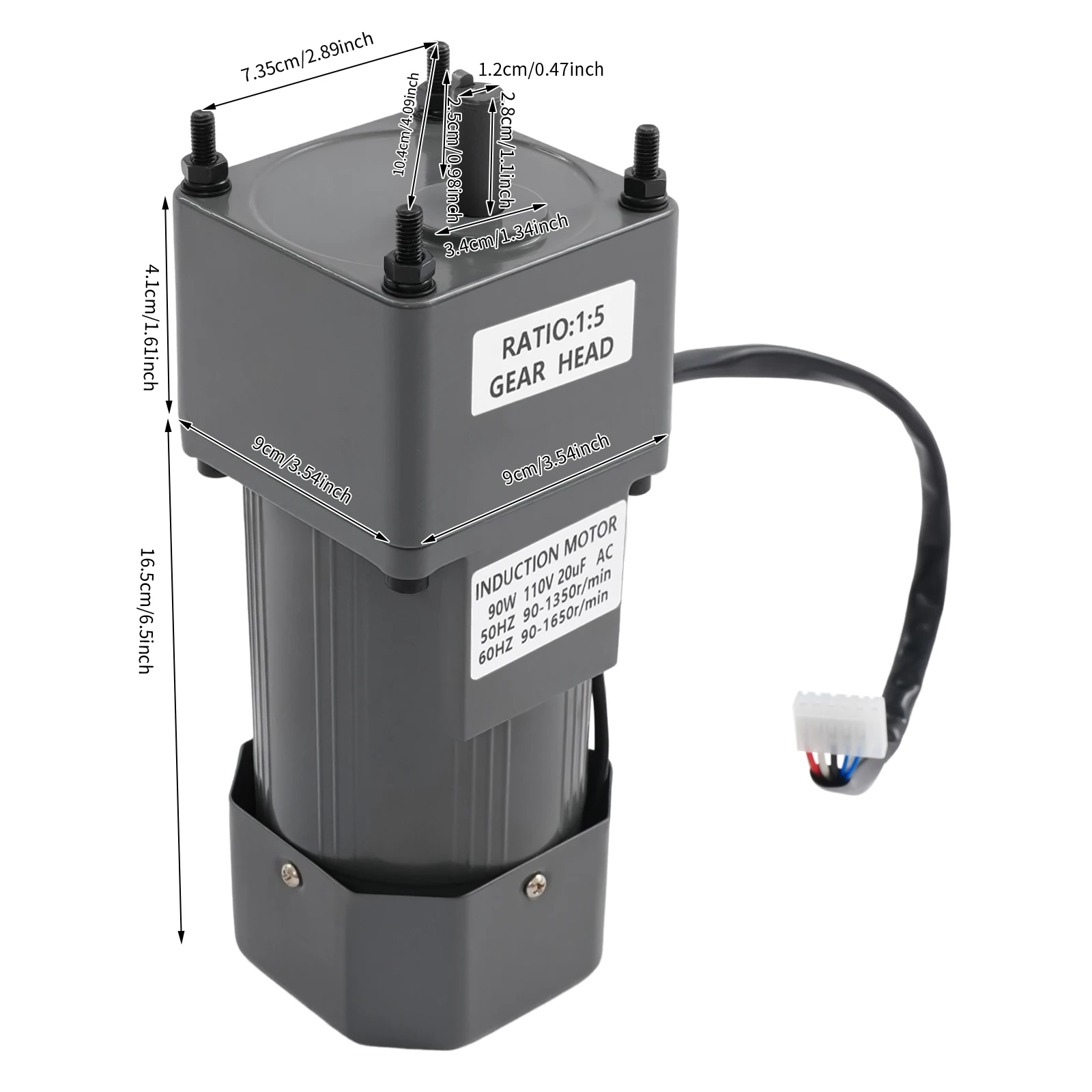 محرك مخفض التروس سهل التجميع وموفر للطاقة - سطح أملس للتنظيف بدون جهد، ومؤشر ضوئي وأسلاك ملونة #3