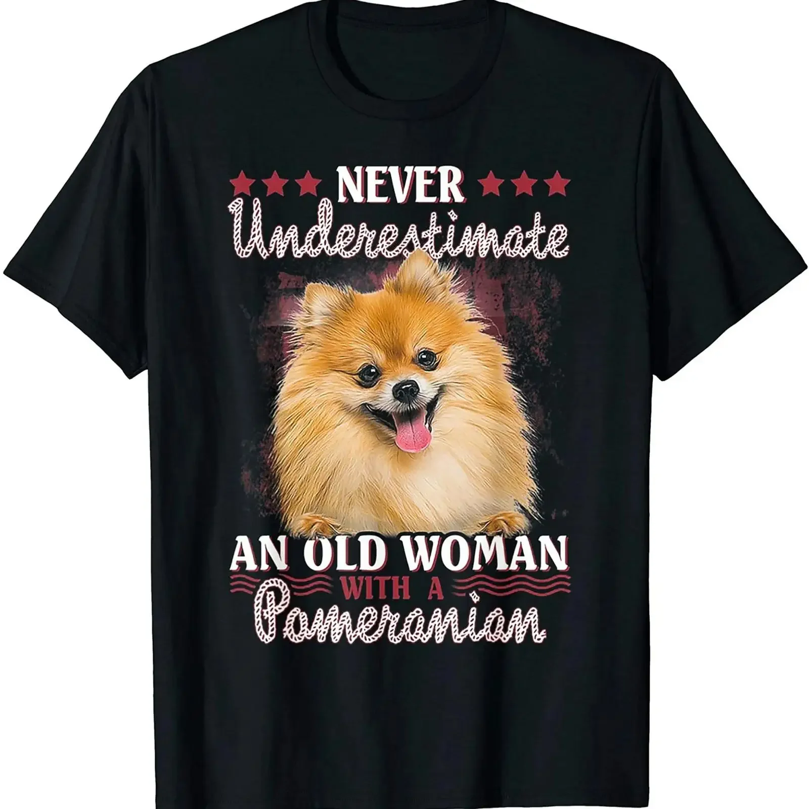 Never Underestimate An Old Woman With Pomeranian T Shirt Size S 5XL vintage Washed Unisex Stylish designer clothes Soft