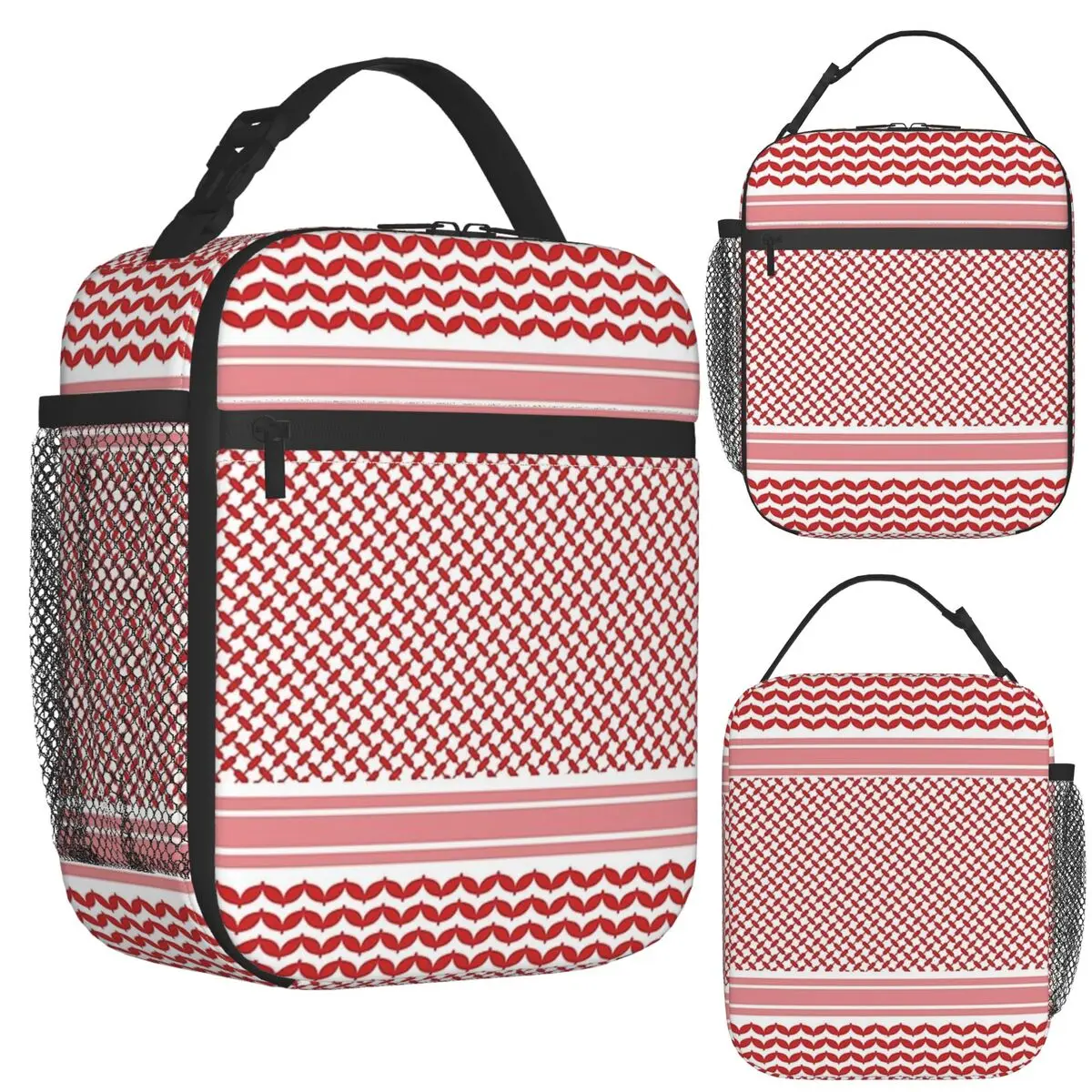 

Jordanian Shemagh Design Insulated Lunch Bag for School Bento Storage Food Boxe Portable Container Cooler Thermal Lunch Box Tote