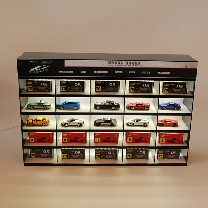 1:64 Scale Diecast Car Model Display Case Acrylic Storage Showcase Removable Shelf For Collectors Home Desk Christmas Gift